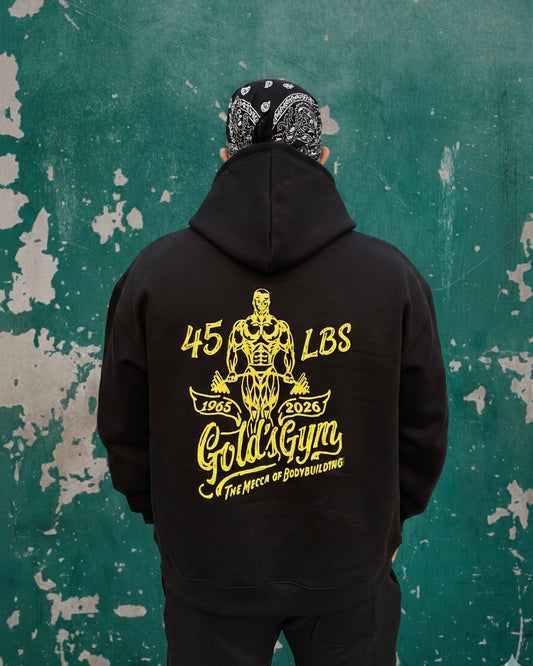 45LBS x Gold's Gym Legacy Hoodie – Jet Black